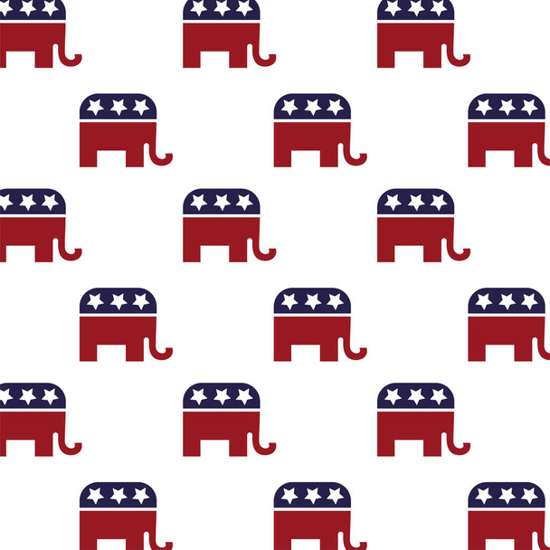 united states of america flag in elephants pattern - ベクター画像