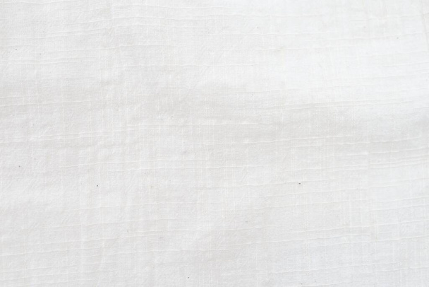 Fabric backdrop White linen canvas crumpled natural cotton fabric Natural handmade linen top view  background  Organic Eco textiles White Fabric texture - Photo, Image