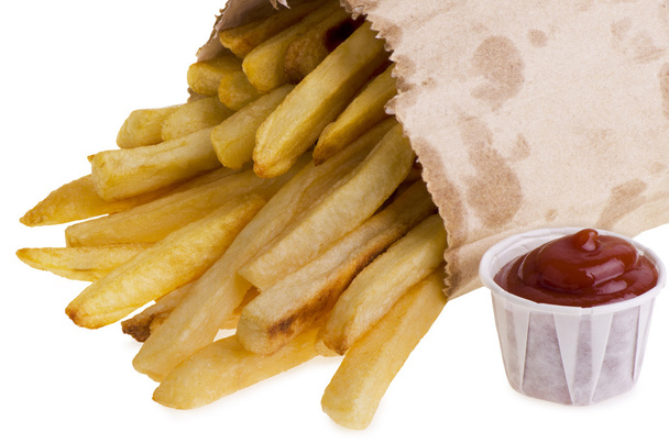 French fries and ketchup - Photo, Image