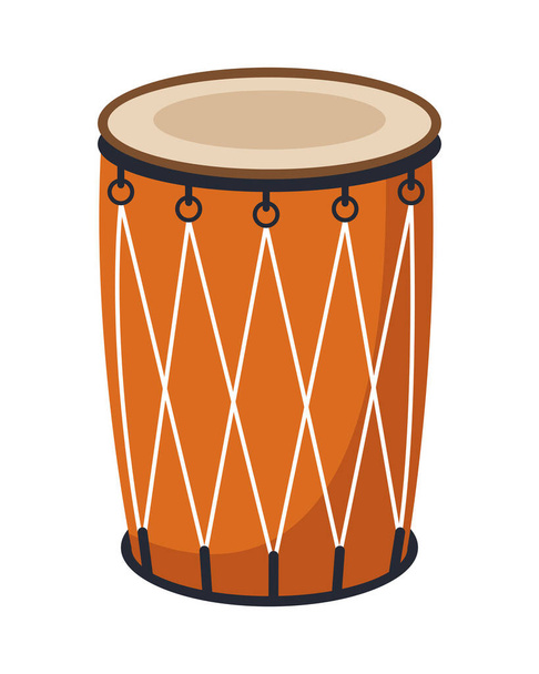 hindu celebration drum instrument icon - Vector, imagen