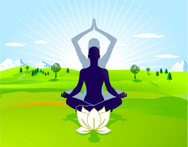Yoga ocio al aire libre
 - Vector, imagen