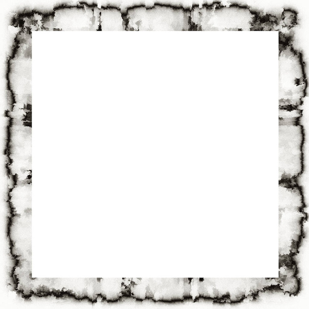 Régi grunge akvarell textúra fekete-fehér fal keret üres hely közepén Kép vagy szöveg.   - Fotó, kép