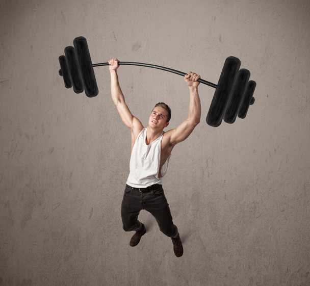muscular man lifting weights - Photo, image