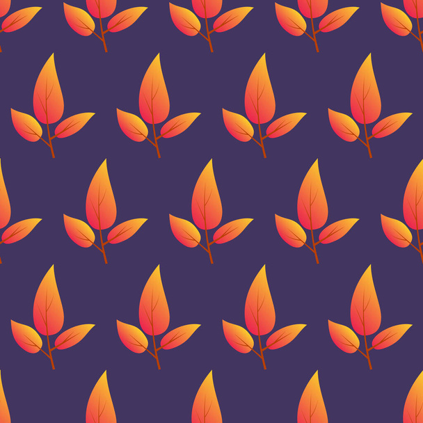 Automne fond sans couture avec des feuilles colorées - Vecteur, image