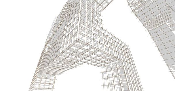 projeto cúbico abstrato arquitetura 3d - Foto, Imagem