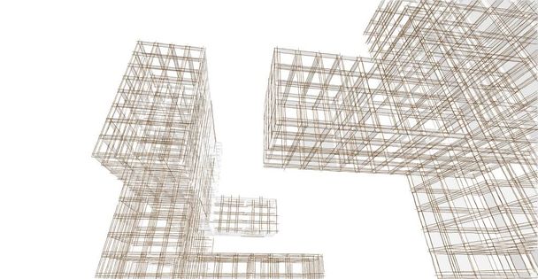 diseño cúbico abstracto arquitectura 3d - Foto, imagen