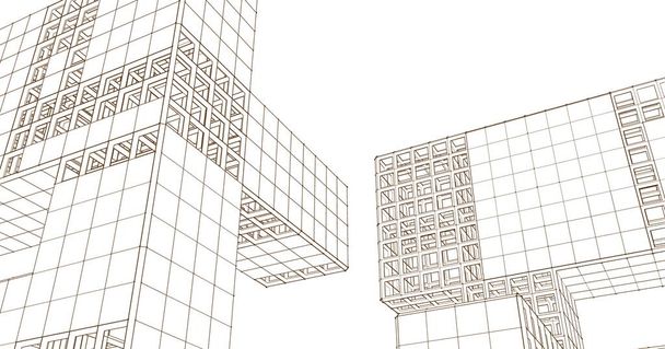 abstraktes kubisches Design 3D-Architektur - Foto, Bild