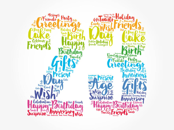 Happy 23rd birthday word cloud, holiday concept background - Photo, Image
