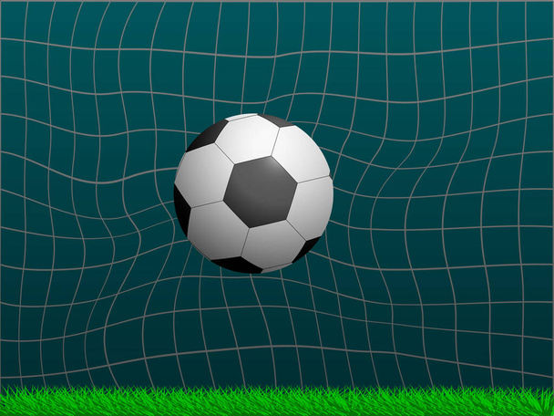 Futbol topunun renkli vektör çizimi. Spor temalı arkaplan - Vektör, Görsel