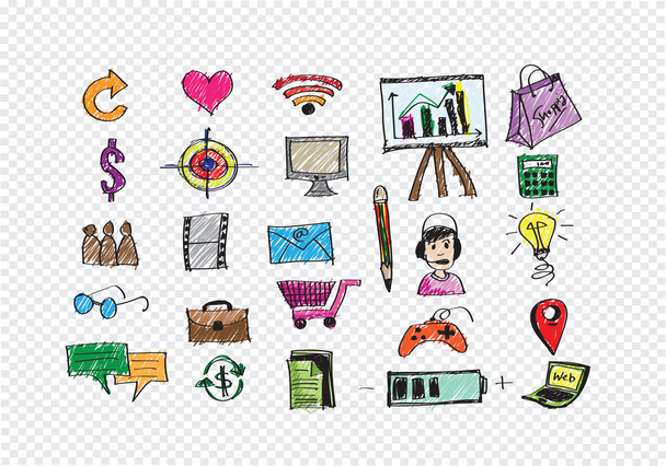 kéz doodle üzleti ikon - Vektor, kép