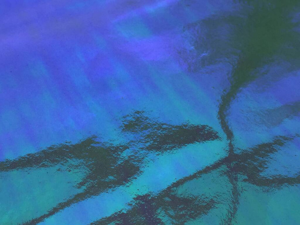 riflessione luminoso iridescente olografico sfondo modello texture sfondo concetto superficie olografica foglio pastello. Sfondo reale dell'ologramma di azione astratta rugosa - Foto, immagini