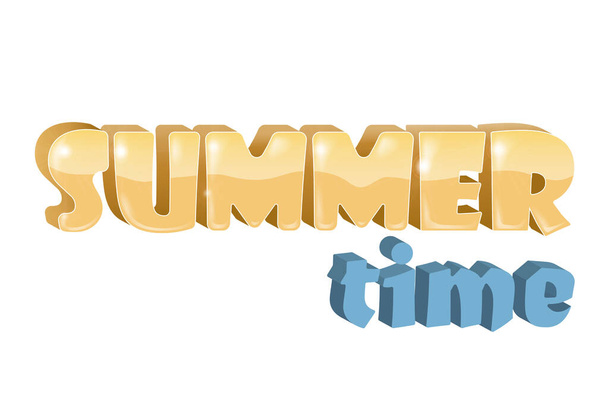 Summer time modern calligraphy design, summer time inscription. Color Lettering. Holidays card, Summertime,Travel vacation,adventure,Summer season party poster - Vektor, Bild