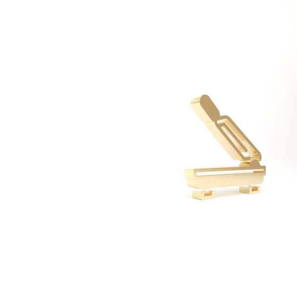 Icono de cortador de papel dorado aislado sobre fondo blanco. 3D ilustración 3D render. - Foto, Imagen