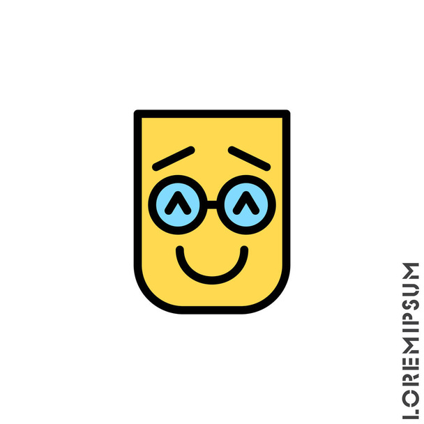 Laughing, emoticon color icon. Nice smile. Funny, face vector. Humor, smile, positive symbol for web and mobile apps. - Vector, Image