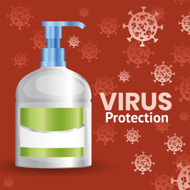 covid 19 virus protection soap bottle vector design - Вектор, зображення