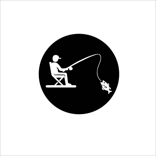 pesca desenho vetor ícone sólido - Vetor, Imagem