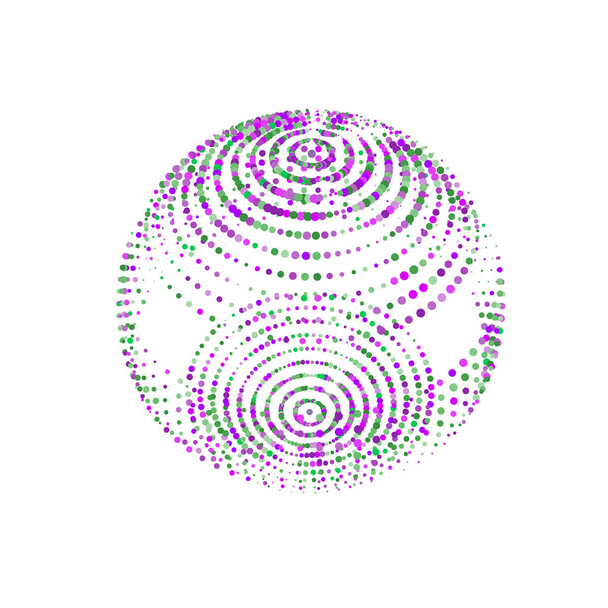 Bola de disco de diodos de luz de puntos. Icono de logo de esfera abstracta. Imagen vectorial para celebrar el diseño. - Vector, imagen