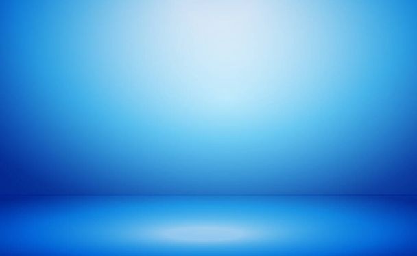 Blue panoramic studio background with white glow - Vector - Vector, Image