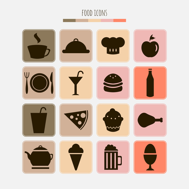 Food icons - Vettoriali, immagini