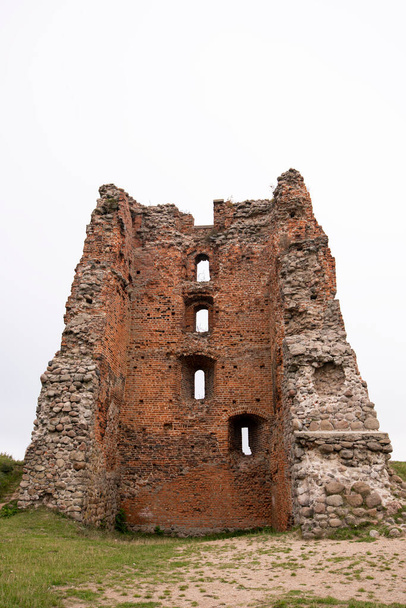 Ruins of Novogrudok castle on castle hill - Zdjęcie, obraz
