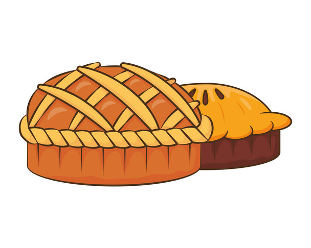 thanksgiving sweet pies delicious icons - Vector, Image