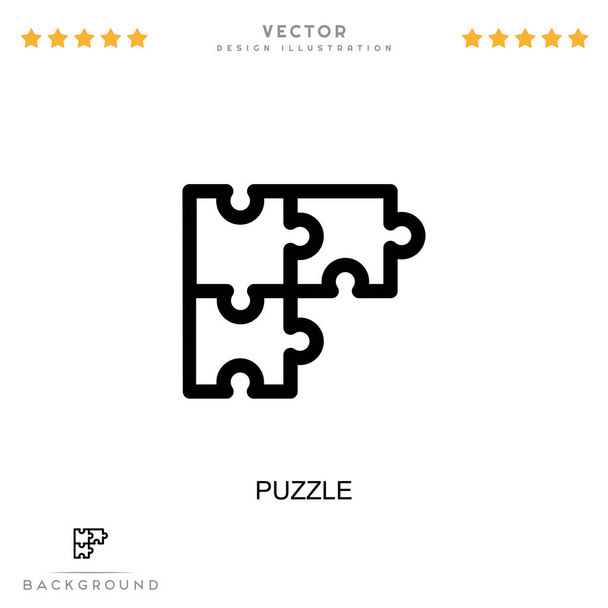 Puzzle-Symbol. Einfaches Element aus der Sammlung digitaler Störungen. Linienrätsel-Symbol für Vorlagen, Infografiken und mehr - Vektor, Bild