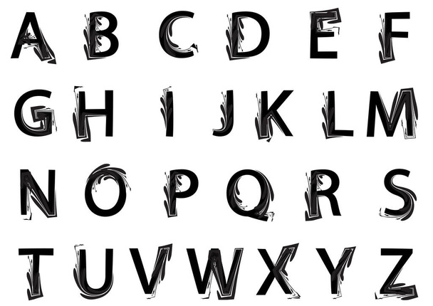 English alphabet isolated on white background, vector, illustration - Wektor, obraz
