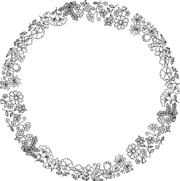 vector illustration of a floral frame - Vektor, kép