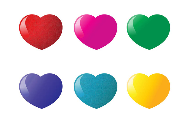 set of vector hearts on white background  - Vector, Image
