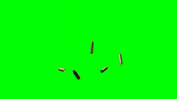 Bullet shells falling on the ground - green screen - Footage, Video