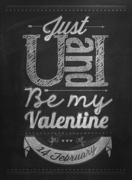 Happy Valentine's Day Hand Lettering - Vector, Image