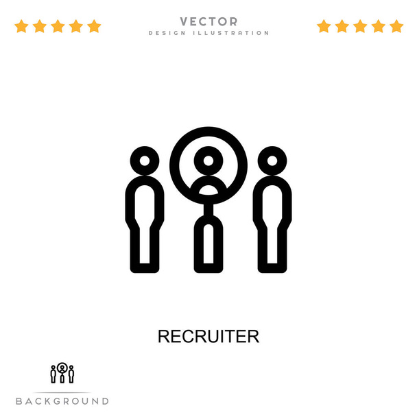 Recruiter icon. Simple element from digital disruption collection. Line Recruiter icon for templates, infographics and more - Vector, Image