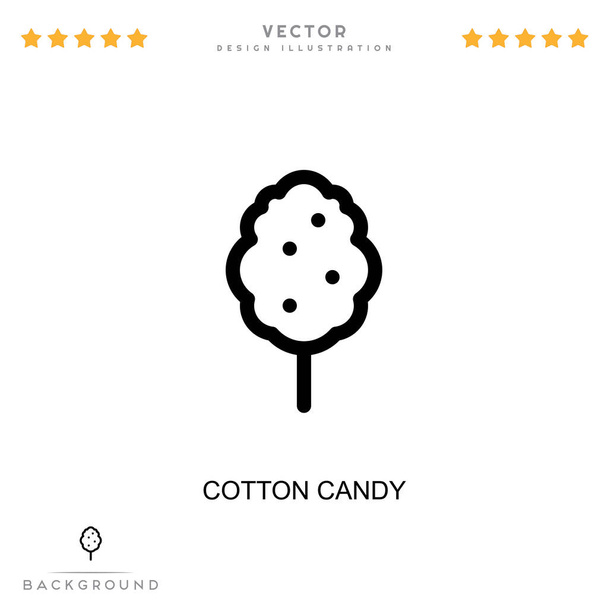 Cotton snoep icoon. Eenvoudig element uit digitale disruptie collectie. Line Cotton candy icoon voor sjablonen, infographics en meer - Vector, afbeelding