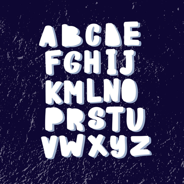 Divertente alfabeto infantile disegnato a mano in stile scandinavo. - Vettoriali, immagini