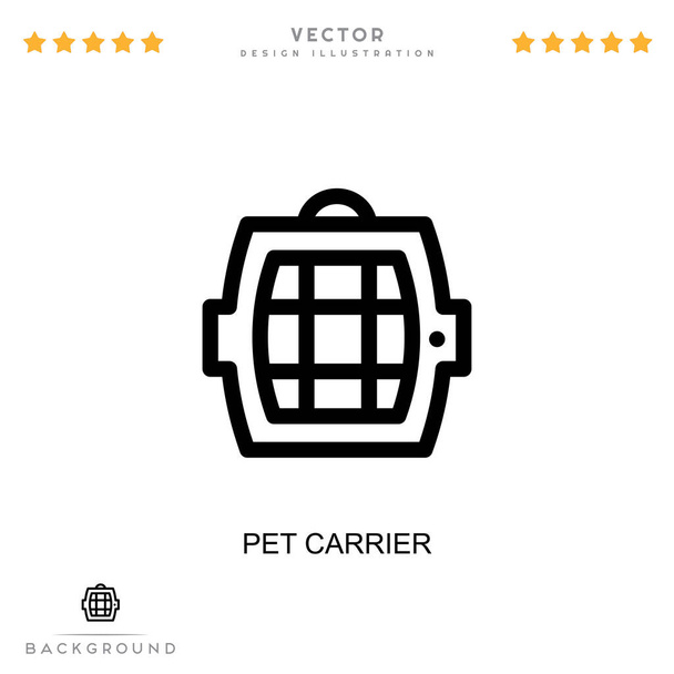 Haustierhalter-Ikone. Einfaches Element aus der Sammlung digitaler Störungen. Line Pet Carrier Icon für Vorlagen, Infografiken und mehr - Vektor, Bild