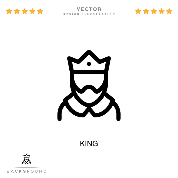 King icon. Simple element from digital disruption collection. Line King icon for templates, infographics and more - Vector, Image
