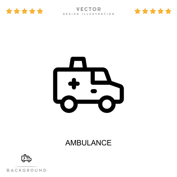 Rettungswagen-Symbol. Einfaches Element aus der Sammlung digitaler Störungen. Line Ambulance Icon für Vorlagen, Infografiken und mehr - Vektor, Bild