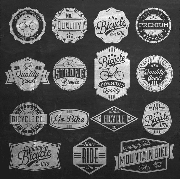 Vintage Frame With Bicycle Label Set - Vector, Image