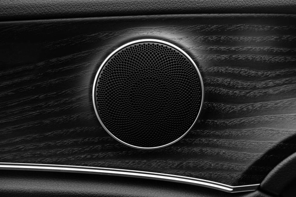 car speaker in wood trim - Photo, Image