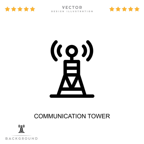 Kommunikációs torony ikon. Egyszerű eleme a digitális zavarok gyűjtésének. Vonalkommunikációs torony ikon sablonok, infografikák és így tovább - Vektor, kép