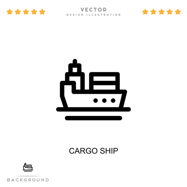 貨物船のアイコン。デジタルディスラプションコレクションのシンプルな要素。テンプレート、インフォグラフィックなどのためのライン貨物船のアイコン - ベクター画像