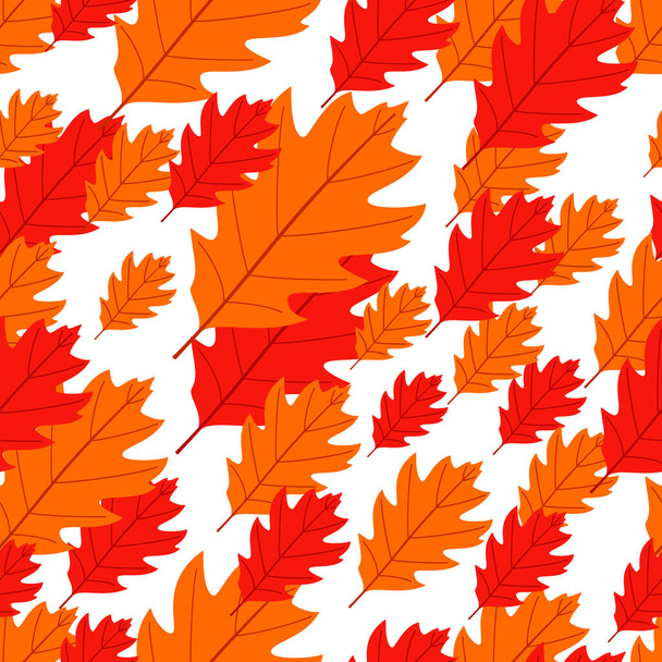 Red Oak autumn leaves background - Vektori, kuva