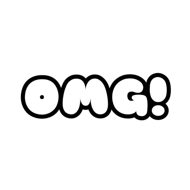 omg word pop art line style icon - Vektor, Bild
