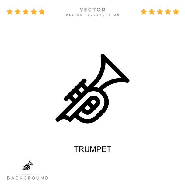 Trompet icoon. Eenvoudig element uit digitale disruptie collectie. Line Trumpet icoon voor sjablonen, infographics en meer - Vector, afbeelding