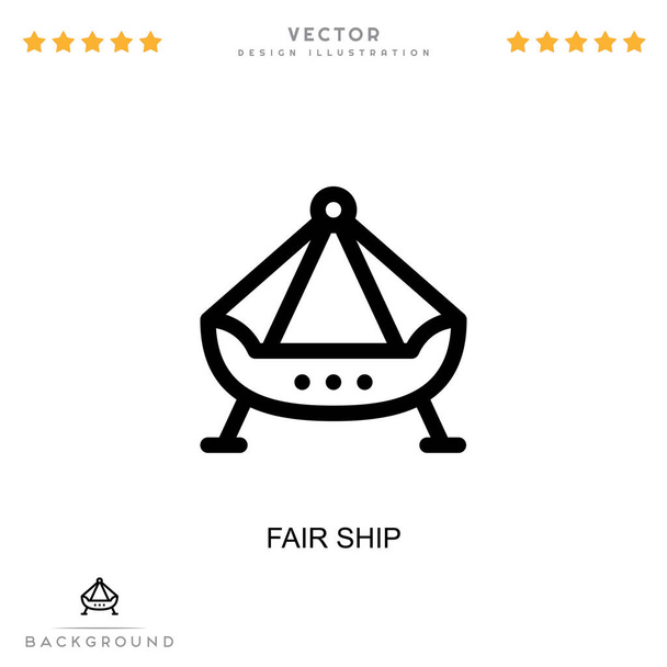 Fair ship icon. Simple element from digital disruption collection. Line Fair ship icon for templates, infographics and more - Vector, Image