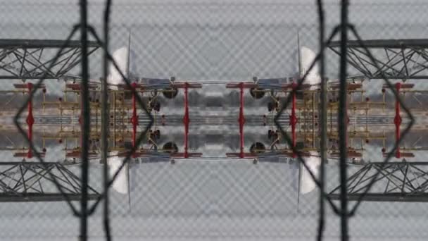 abstracte tijdafdrukbeelden van de landing van het vliegtuig - Video