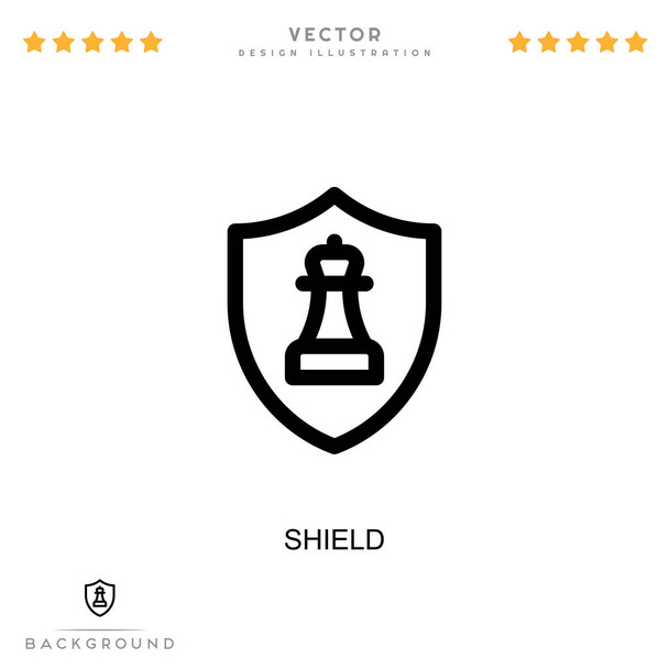 Schild icoon. Eenvoudig element uit digitale disruptie collectie. Line Shield icoon voor sjablonen, infographics en meer - Vector, afbeelding
