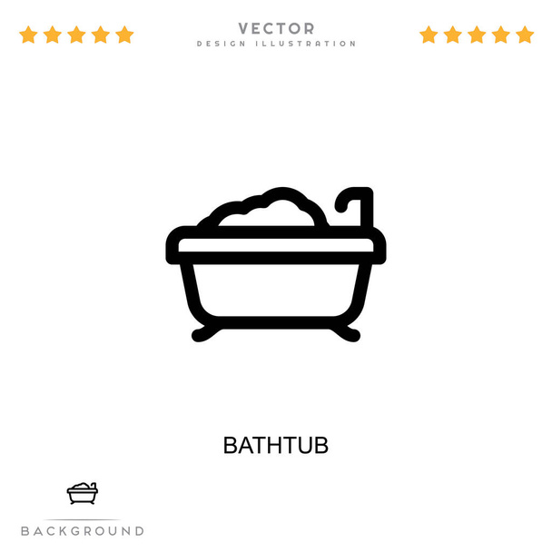 Bathtub icon. Simple element from digital disruption collection. Line Bathtub icon for templates, infographics and more - Vector, Image