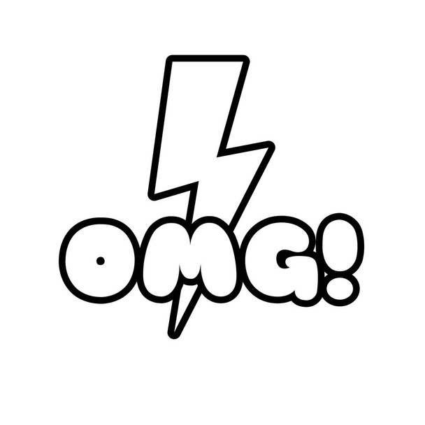 lay with omg wordポップアートラインスタイルのアイコン - ベクター画像