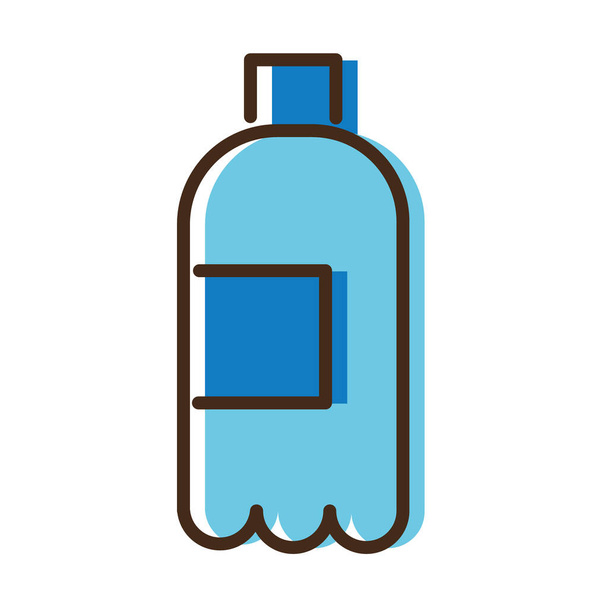 bouteille d'eau ligne de boisson et icône de style de remplissage - Vecteur, image